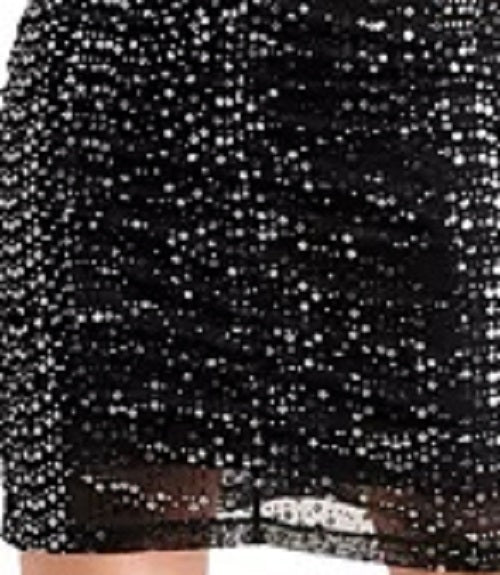 Vestido justo com lantejoulas Guess feminino, prateado, tamanho 2
