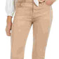 Calça jeans skinny feminina JEN7 by 7 For All Mankind, de cetim, bege escuro, tamanho 2