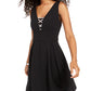 Vestido Teeze Me Juniors com modelagem flare e caimento justo, preto, tamanho 7