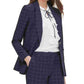 Tommy Hilfiger Blazer Feminino com Estampa de Janela e Botão Único Azul Tamanho 4