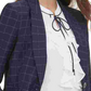 Tommy Hilfiger Blazer Feminino com Estampa de Janela e Botão Único Azul Tamanho 4