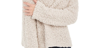 Hippie Rose Juniors' Textured Cowl-Neck Sweater Beige Size X-Small