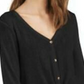 Blusa Hippie Rose Junior com botões frontais e torcidos, preta, tamanho X-S