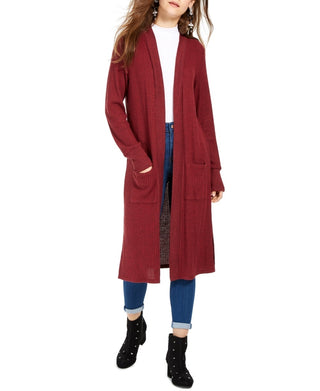 Hippie Rose Juniors' Open-Front Duster Bright Red Size Small