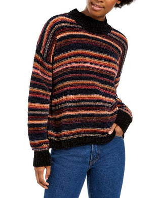 Hippie Rose Juniors' Chenille Mock-Neck Sweater Beige Size Extra Large
