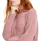 Suéter Hippie Rose Juniors de gola alta em chenille, roxo, tamanho pequeno