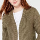 Cardigan de tricô trançado Hippie Rose Juniors Rustcopper tamanho grande