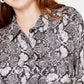 Camisa utilitária estampada Hippie Rose Juniors, tamanho P, prata