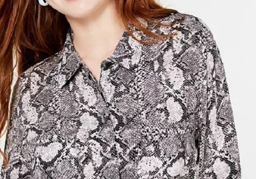 Camisa utilitária estampada Hippie Rose Juniors, tamanho P, prata