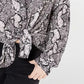 Camisa utilitária estampada Hippie Rose Juniors, tamanho P, prata