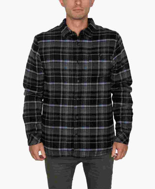 Camisa de flanela forrada Redmond O'Neill masculina, preta, tamanho médio