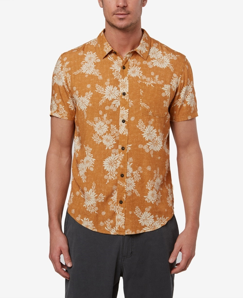 Jack O'Neill Kaliko Masculino Manga Curta Tecido Marrom Tamanho XX-G