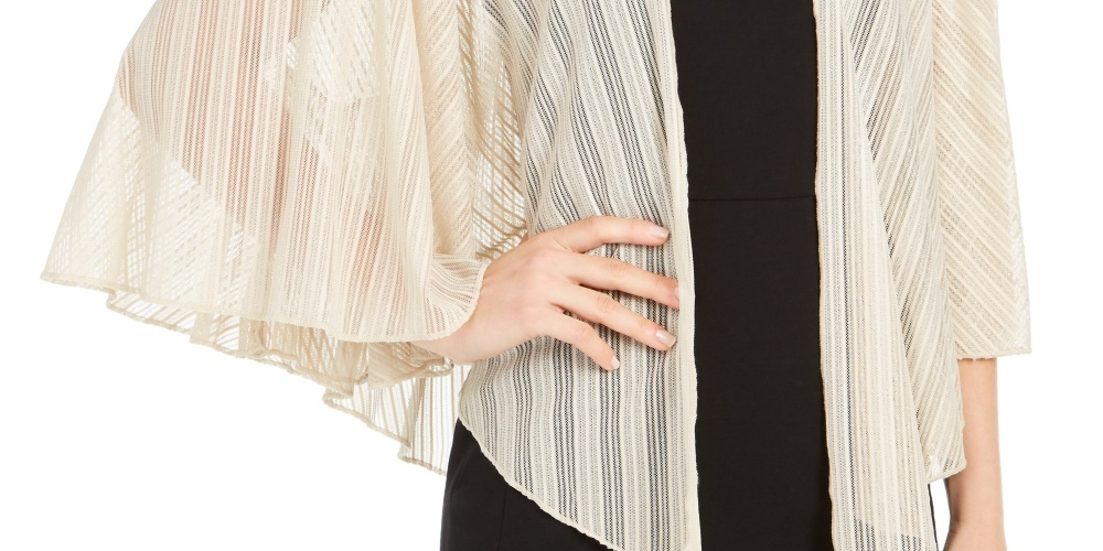 INC International Concepts Blusa curta metálica feminina bege tamanho regular