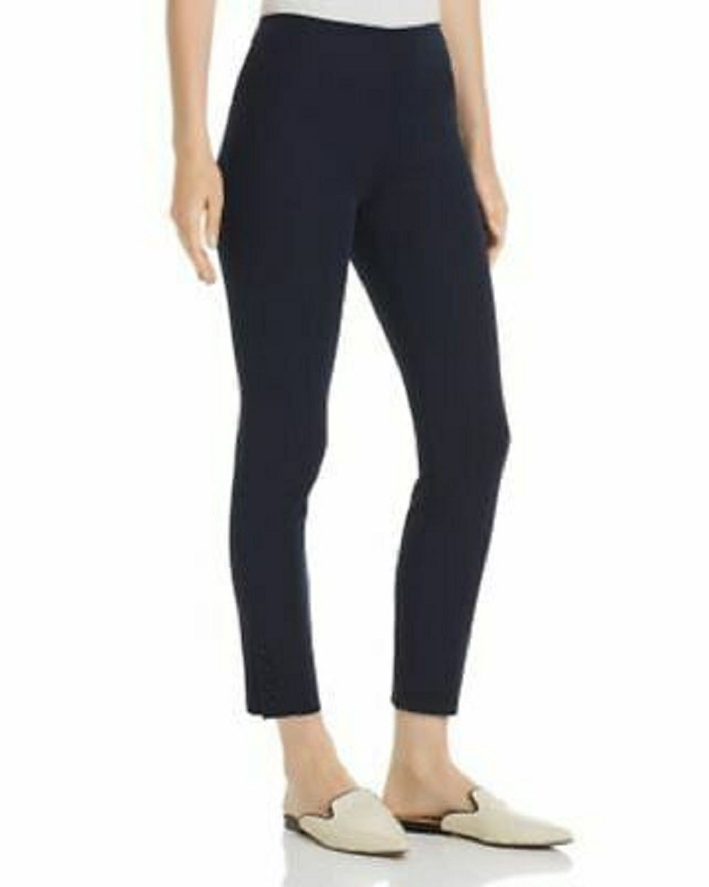 Leggings curtas femininas Theory com fecho no tornozelo, tamanho 8, azul