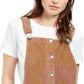 Vestido de veludo cotelê de algodão feminino Dickies tamanho grande