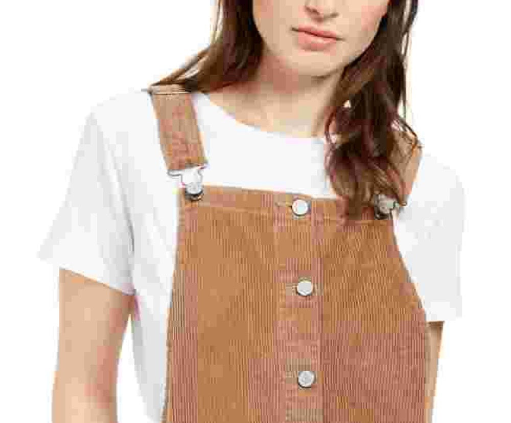 Vestido de veludo cotelê de algodão feminino Dickies tamanho grande