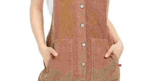 Vestido de veludo cotelê de algodão feminino Dickies tamanho grande
