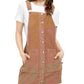 Vestido de veludo cotelê feminino Dickies marrom cacau tamanho médio