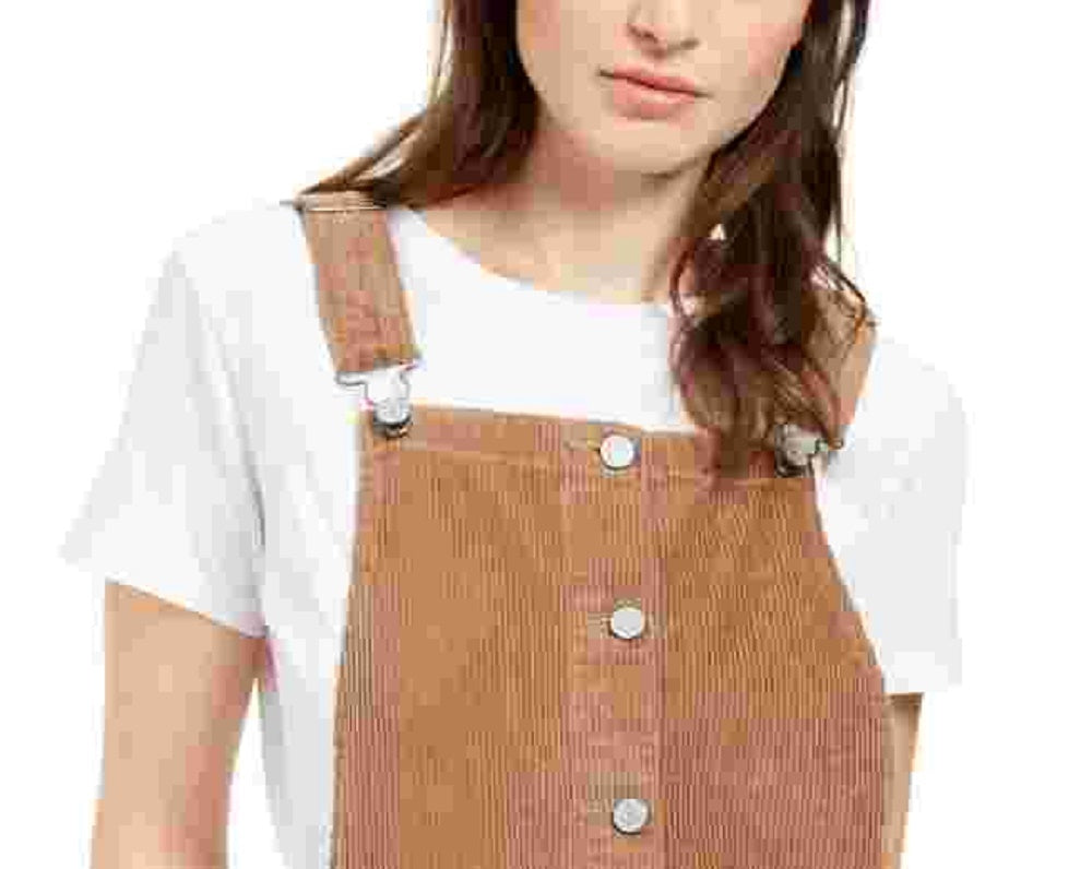 Vestido de veludo cotelê feminino Dickies marrom cacau tamanho médio