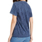 Camiseta feminina vintage de algodão com estampa de lua azul tamanho X-S