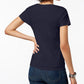 Camiseta feminina Tommy Hilfiger de algodão com decote redondo, tamanho grande, azul-marinho