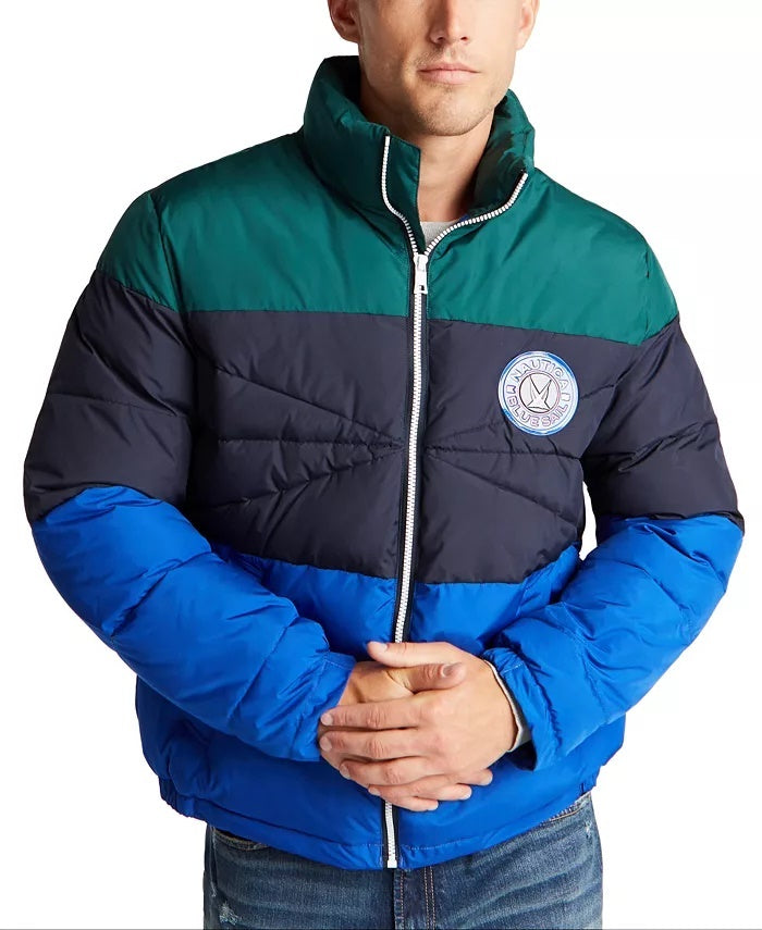 Jaqueta masculina Nautica Sail Tempasphere Insulated Colorblock Azul Tamanho XX-G