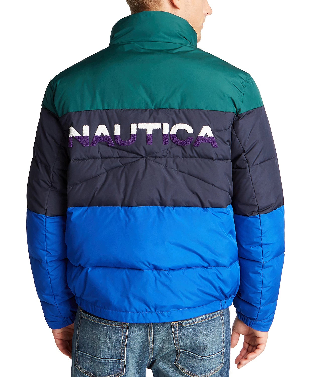 Jaqueta masculina Nautica Sail Tempasphere Insulated Colorblock Azul Tamanho XX-G