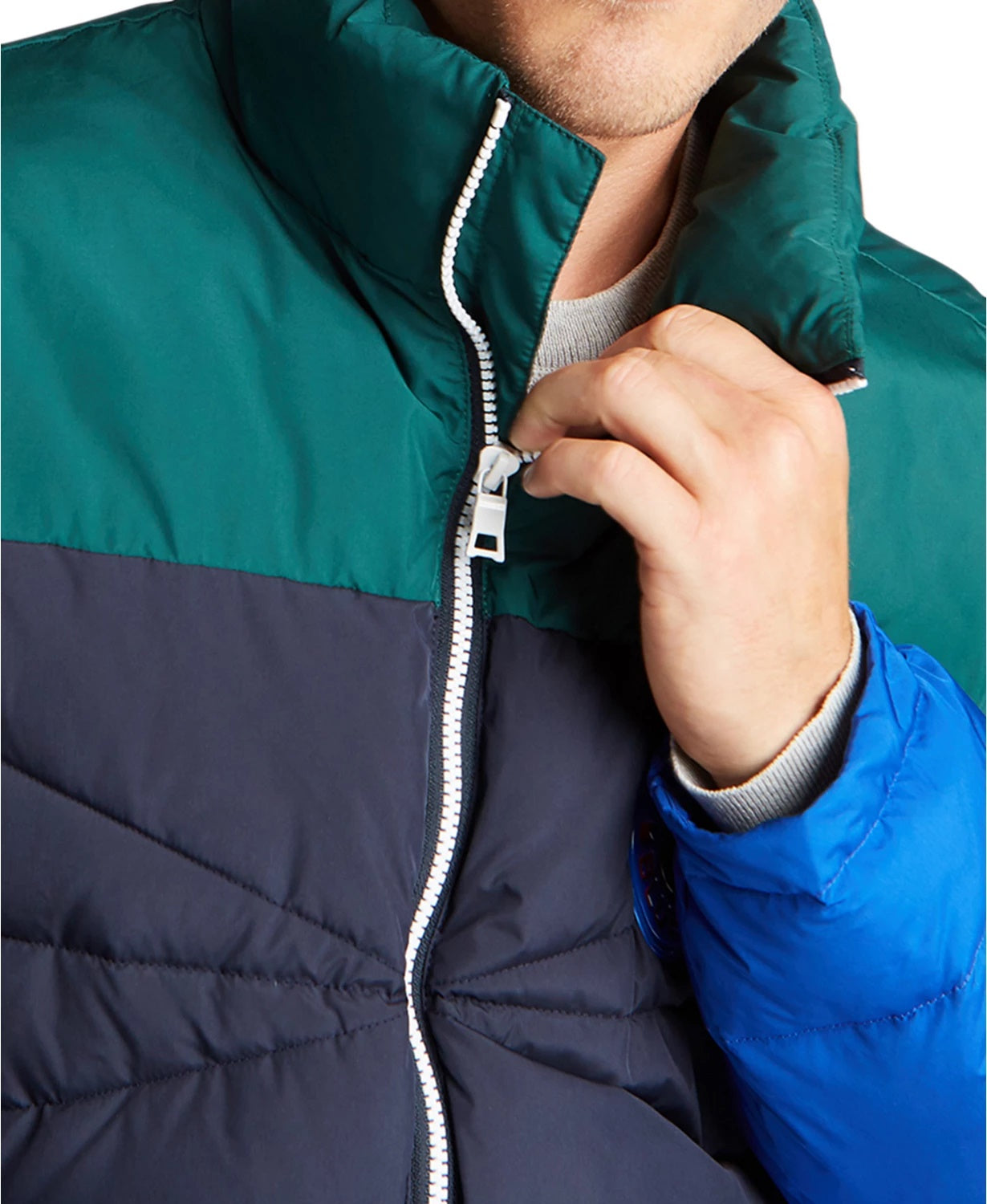 Jaqueta masculina Nautica Sail Tempasphere Insulated Colorblock Azul Tamanho XX-G