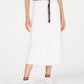Saia midi feminina Tommy Hilfiger Denim, branca, tamanho 2