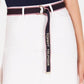 Saia midi feminina Tommy Hilfiger Denim, branca, tamanho 2