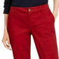 Calça reta feminina Tommy Hilfiger com zíper, vermelha, tamanho 14