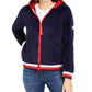 Tommy Hilfiger Moletom com capuz feminino Faux-Sherpa, azul-marinho, tamanho pequeno
