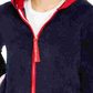 Tommy Hilfiger Moletom com capuz feminino Faux-Sherpa, azul-marinho, tamanho pequeno