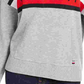 Tommy Hilfiger Suéter feminino com gola redonda e blocos de cores, cinza, tamanho médio