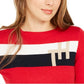 Tommy Hilfiger Suéter Listrado Colorblocked Feminino Vermelho Tamanho X-G