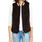 Colete feminino Tommy Hilfiger Sherpa preto tamanho médio