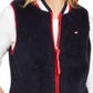 Colete feminino Tommy Hilfiger Sherpa azul marinho tamanho médio