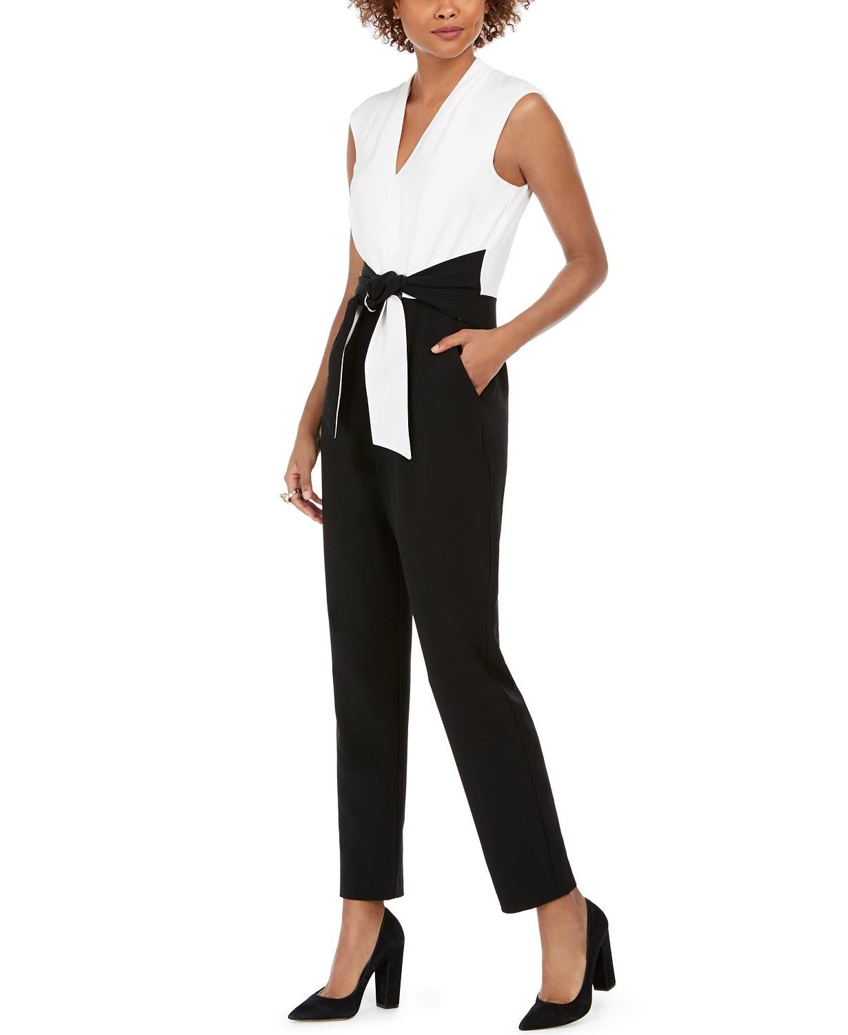 Macacão feminino Jessica Howard Colorblock cinza tamanho 16