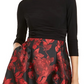 Vestido de festa curto com decote canoa e manga comprida floral Jessica Howard, tamanho 12, vermelho, tamanho pequeno