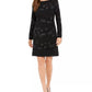 Vestido de veludo flocado metálico feminino Jessica Howard, preto, tamanho 4, pequeno