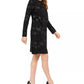 Vestido de veludo flocado metálico feminino Jessica Howard, preto, tamanho 4, pequeno
