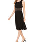 Vestido midi com estampa de glitter e gola redonda, manga comprida, tamanho 8, preto, Jessica Howard, feminino