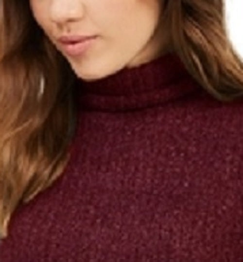 Blusa de gola alta canelada Crave Fame Juniors, vermelha, tamanho médio