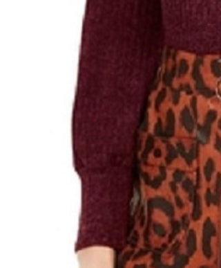 Blusa de gola alta canelada Crave Fame Juniors, vermelha, tamanho médio