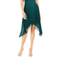 Vestido plissado de chiffon feminino Kensie, verde, tamanho 0