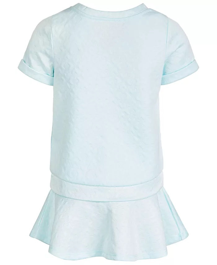 Conjunto de 2 peças de blusa e saia estampadas da Disney Little Girls Frozen Elsa, azul, tamanho 5