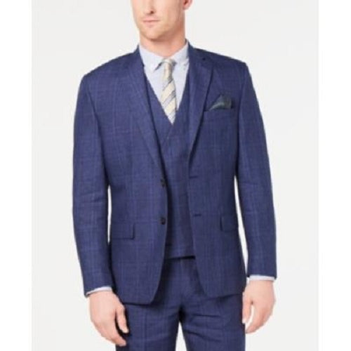 Ralph Lauren Leahy Linen Plaid Sportcoat Masculino Azul Marinho Tamanho 46