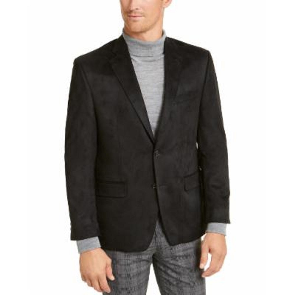 RALPH LAUREN Suéter masculino preto de manga comprida com gola e botões 38R