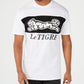 Camiseta masculina Le Tigre Reason Two Tone Logo Graphic, branca, tamanho pequeno