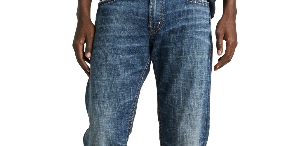 Calça jeans masculina Zac Relaxed Straight Fit Stretch da Silver Jeans Co., tamanho 32x30, azul